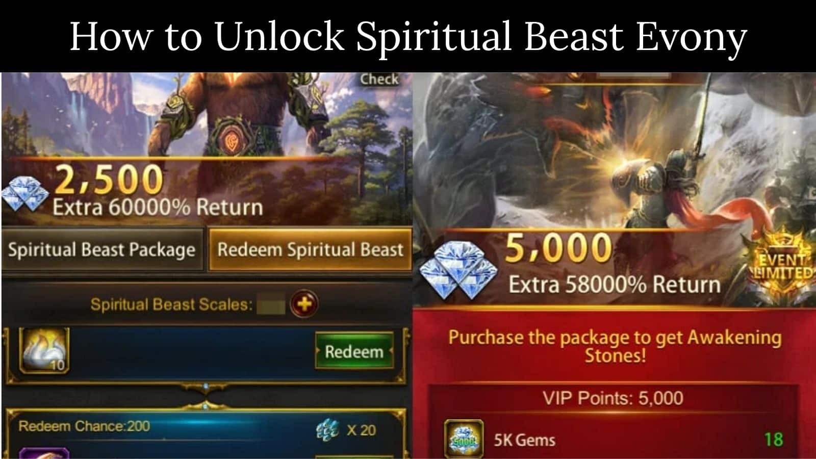 How to Unlock Spiritual Beast Evony